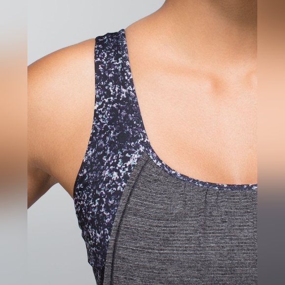 ⬇️🩷Lululemon Run Times Tank in Heathered Black/Rocky Road Sand Dune Ground - Picture 4 of 11